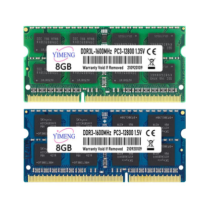 DDR3 DDR3L 4GB 8GB Laptop Memories Ram PC3L 1.35V 1066 1333 1600Mhz PC3 1.5V 8500 10600 12800 204Pin SODIMM Notebook Memory Ram