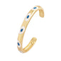 Fashionable Multicolor Gold Plated Gemstone Charm Bangle,Fine Colorful Enamel Open Adjustable Bracelet Jewelry Supply  Q35