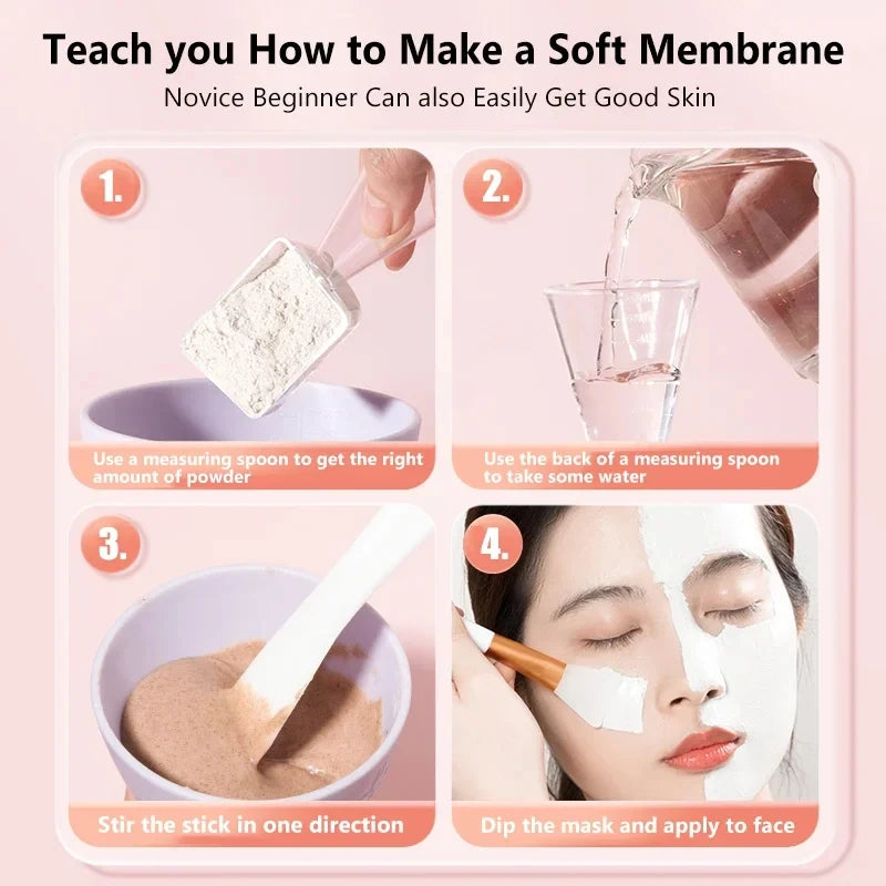 DIY Face Mask Mixing Bowl Set  Silicone Facial Applicator Brush Spatula with Measure Spoon Facial Skin Care Tool Beauty Supplies