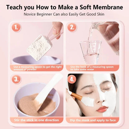 DIY Face Mask Mixing Bowl Set  Silicone Facial Applicator Brush Spatula with Measure Spoon Facial Skin Care Tool Beauty Supplies