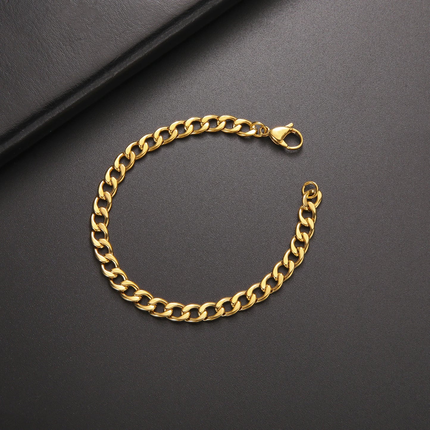 Punk Cuban Chain 3-10mm Wide Minimalist Bracelet Men Women Stainless Steel Gold Color Basic Hip Hop Figaro Chain Jewelry Gift