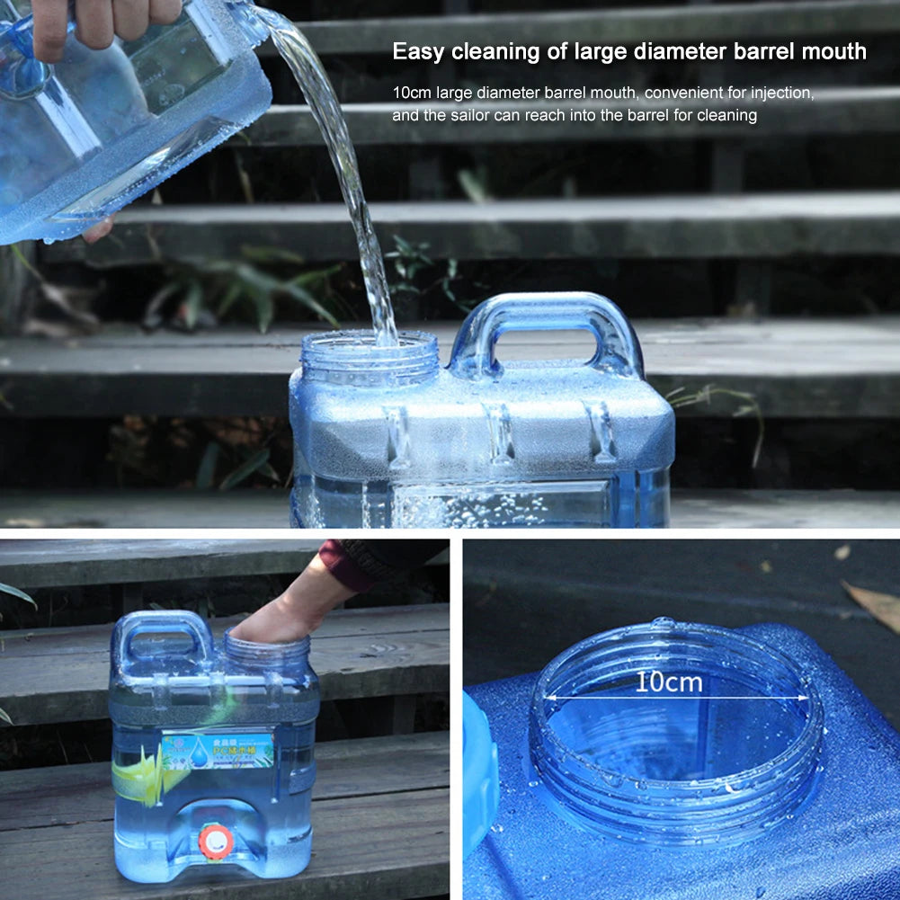 7.5/10/15L Water Carrier Tank Portable Water Storage Tanks Food Grade Large-Capacity with Faucet for Picnic Hiking