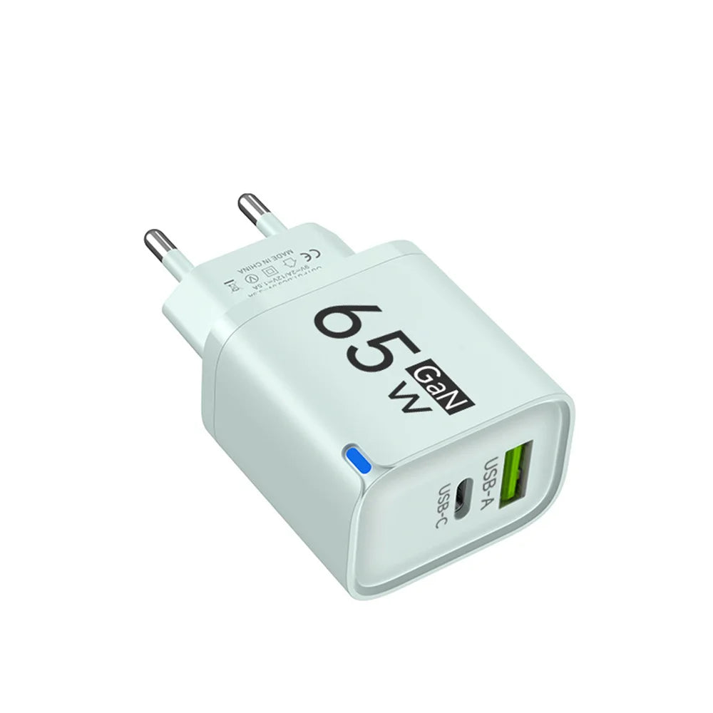 65W USB Fast Charging Charger Type C Quick Charger Portable Mobile Phone Plug EU/US/UK Wall Adapter For iPhone Samsung Xiaomi