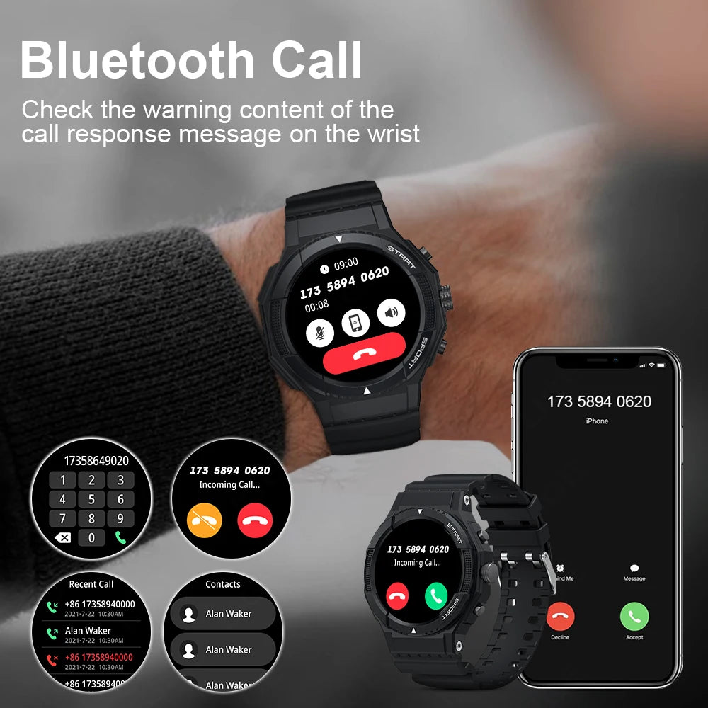 LIGE 2026 Outdoor GPS Sports Tracker Smart Watch Men 1.28"HD Compass Bluetooth Call Waterproof Smartwatch Men For Android IOS