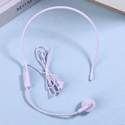 1Pc Wired 3.5mm Plug Guide Lecture Speech Headset Mic Portable Head-mounted Headset Microphone For Teaching Meeting