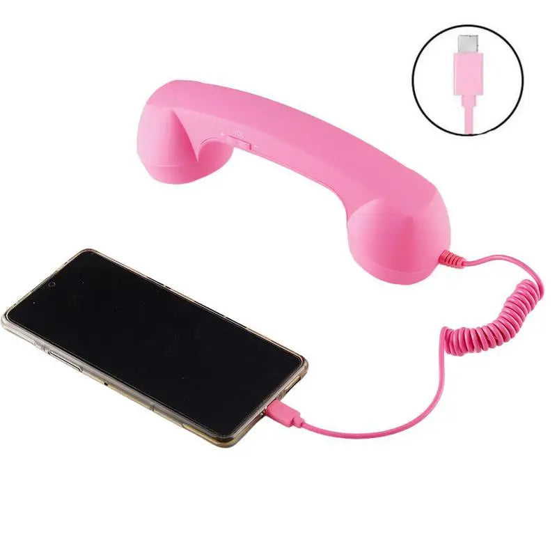 3.5mm Universal Retro Telephone Handset Retro Telephone Receiver Handset Mini Microphone Speaker for Mobile Phones Computers
