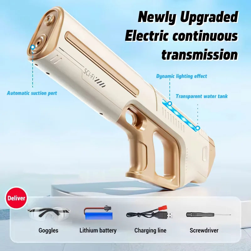 Children's Fully Automatic Water Storage Gun Large Capacity Electric Water Absorbing Toy Gun Summer Outdoor Water Toy Gift