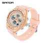 SANDA Luxury Ms LED Digital Sport Watch Fashion Casual Gold Wrist Watch Women Girl Military Waterproof Quartz Wristwatches 6062