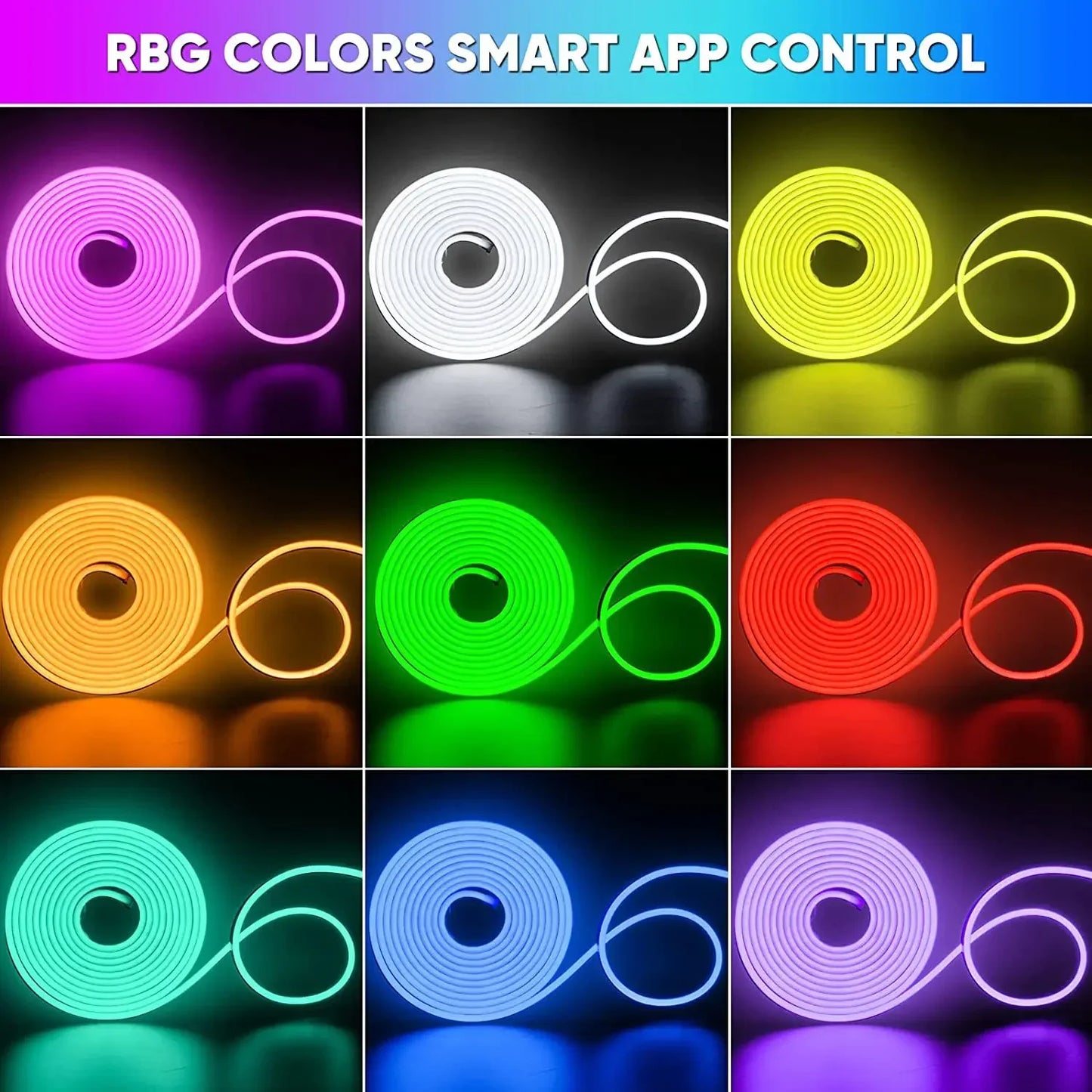 Taśma LED Neon RGB 1/2/3/5M IP65 Wodoodporna Samoprzylepna Taśma USB Neon Tuya Sterowanie Pilotem Elastyczna Wstęga do Oświetlenia Wystroju Domu