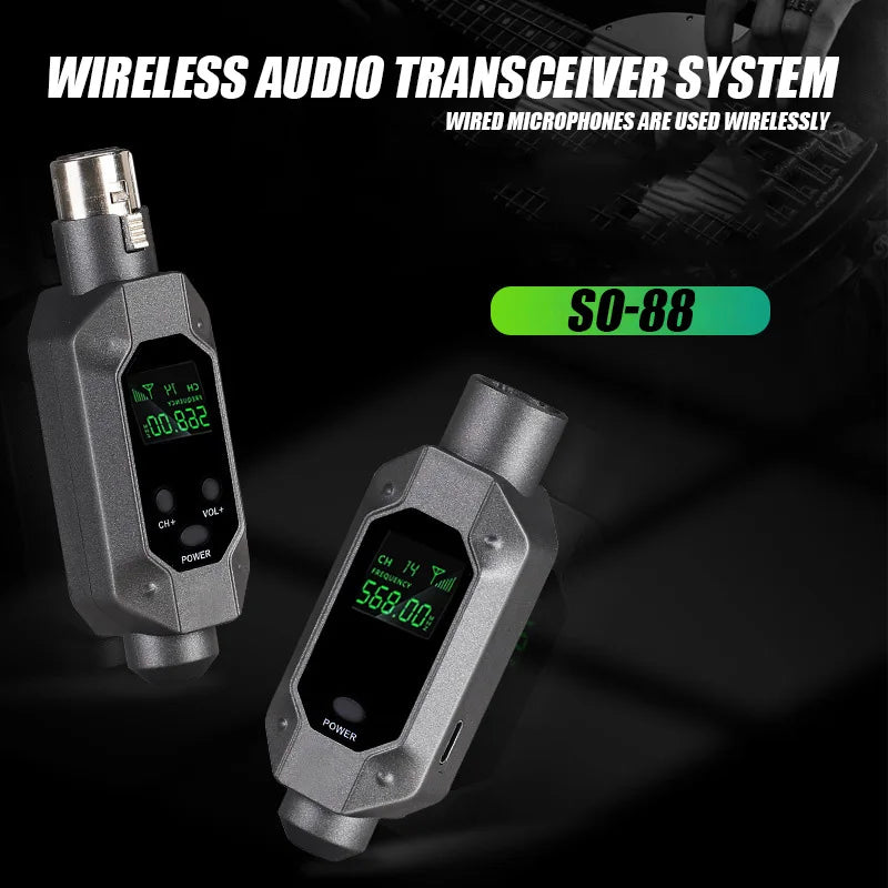 FUHAM SO-88 Wireless Microphone Converter XLR Transmitter and Receiver Microphone for Wired to Wireless Dynamic Microphones