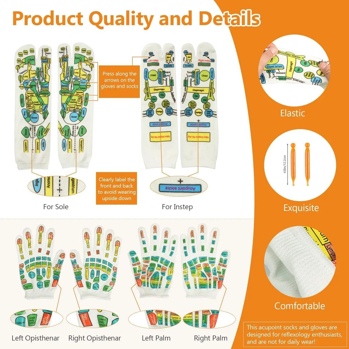Reflexology Socks Gloves Massage Relieve Tired Feet Socks Acupressure Hand Massager Acupoint Massage Tool Pain Relief Foot Care
