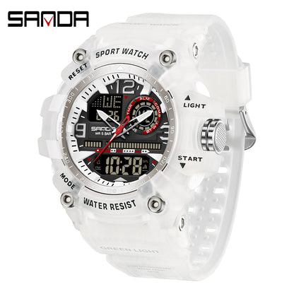SANDA 3367 Men's Electronic Watch Large Dial Multi Functional Outdoor Waterproof Student Sports Electronic Watch