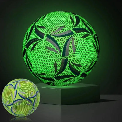 ..1Pro Size 5 Soccer Ball - Durable, Machine-Sewn & Glow-in-the-Dark Design for All-Weather Play..
