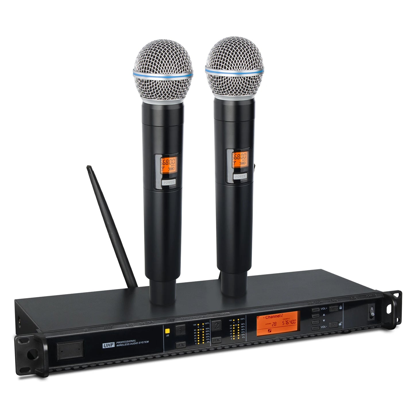 DEPUSHENG T118 Portable Professional Microphone 2-channel Handheld UHF Wireless Microphone System