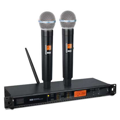 DEPUSHENG T118 Portable Professional Microphone 2-channel Handheld UHF Wireless Microphone System