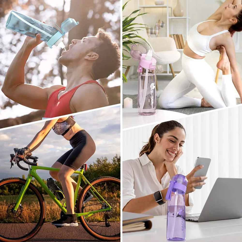 Motion Water Bottle with 1or7 Flavour Pods 650ML large capacity Sports Water Up Bottle Starter up Set New Fruit Fragrance