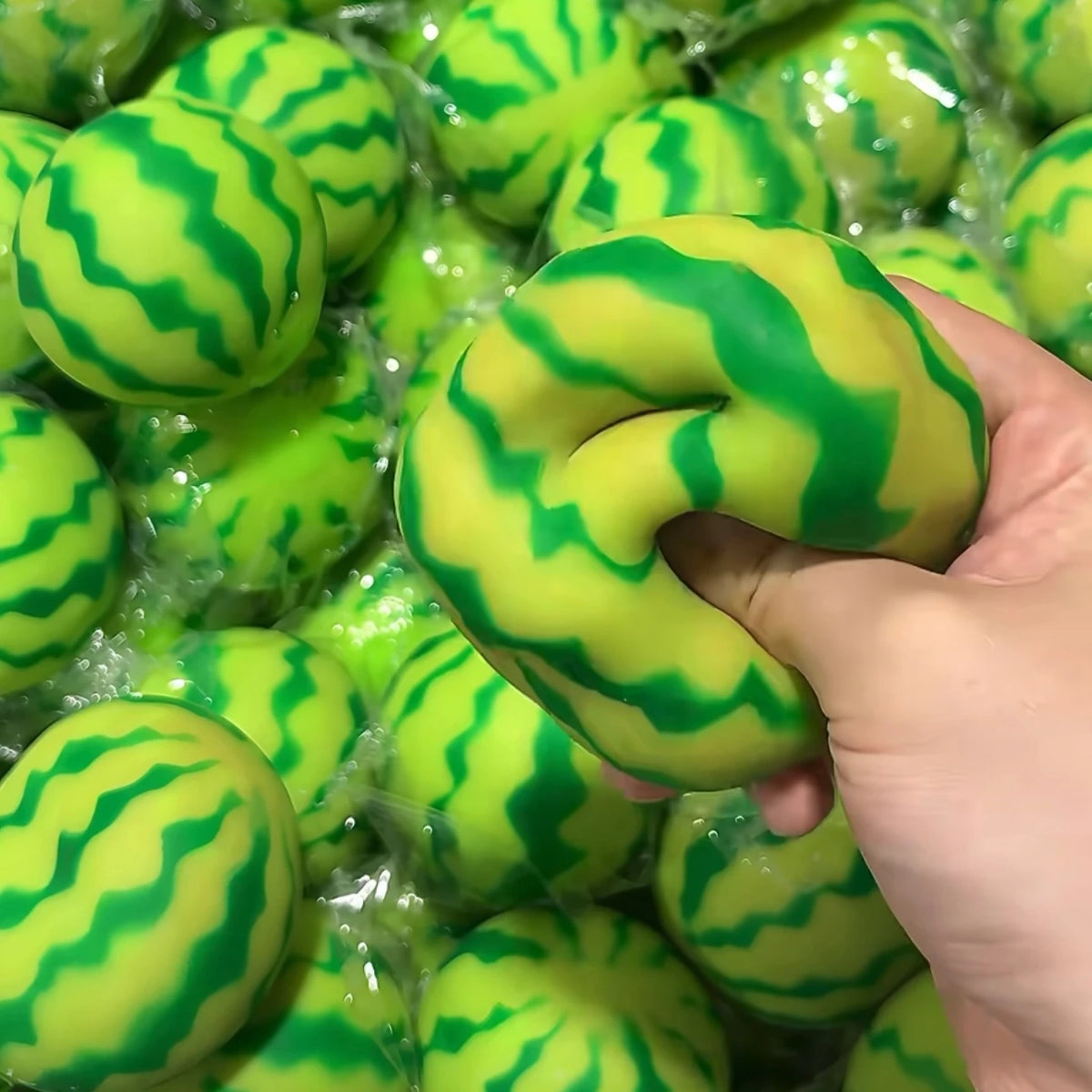 Crunchy Watermelon Squishy Stress Ball Fidget Toy Squeeze Toy Round Blocks Filled ASMR Anti Stress Release Hand Relax Gift Toy