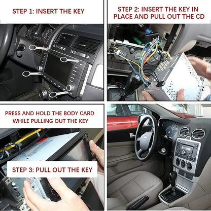 4Pcs Car Radio Removal Tool Stereo Extractor Key Release Pin Head Unit Audio Install Tool For VW Audi Ford Mercedes Benz Skoda