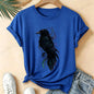 T-Shirt Gothic Cow Print Design Women'S Summer Casual Short Sleeve Aesthetic Clothes Dark Academia Streetwear Summer Top Tee﻿s