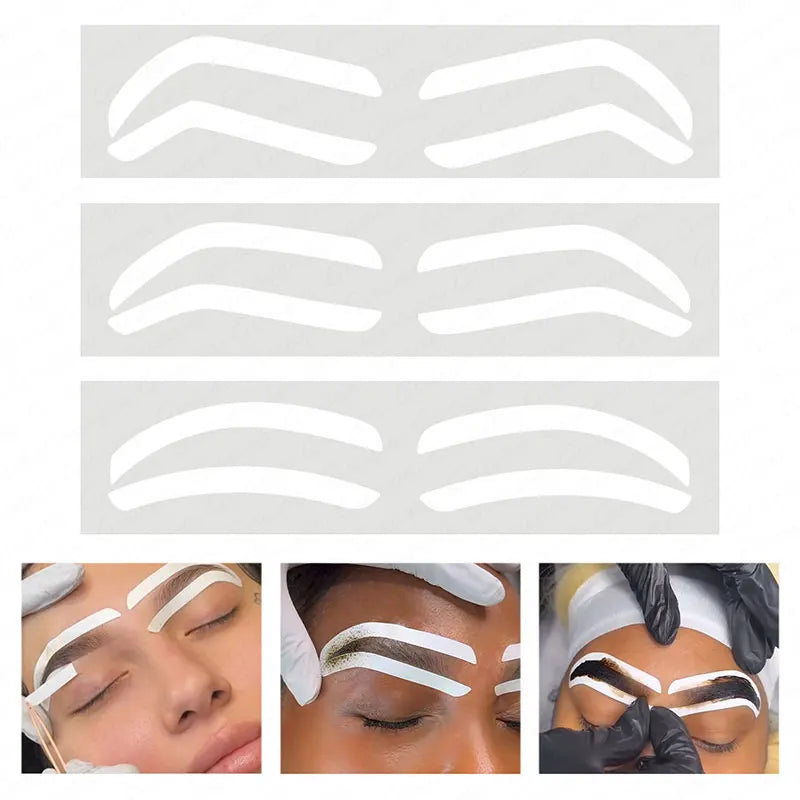 10pc Disposable Eyebrow Design Stencil Eyebrow Tint Airbrush Auxiliary Sticker Brows Shaping Template Makeup Tool