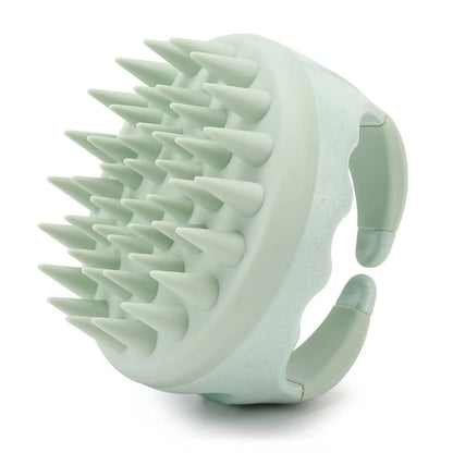 Hair Scalp Massager Shampoo Brush Hair Scrubber Washing Brush Silicone Scalp Exfoliator for Dandruff Removal- Beige