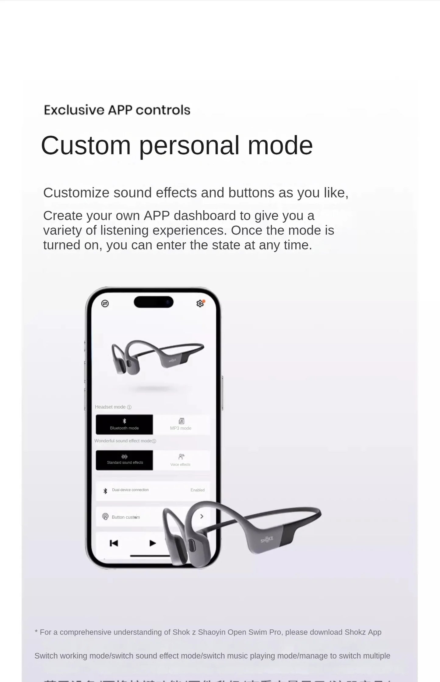 Shokz OpenSwim Pro S710 słuchawki douszne z przewodnictwem kostnym do pływania Bluetooth wodoodporne IP68 tryb podwójny 32GB pojemności sportowe