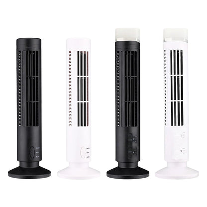 LED Tower Fan Bladeless Tower Fan 90 Degree Oscillating Quiet Portable USB Electric Desk Fan with Light for Home Bedroom Office