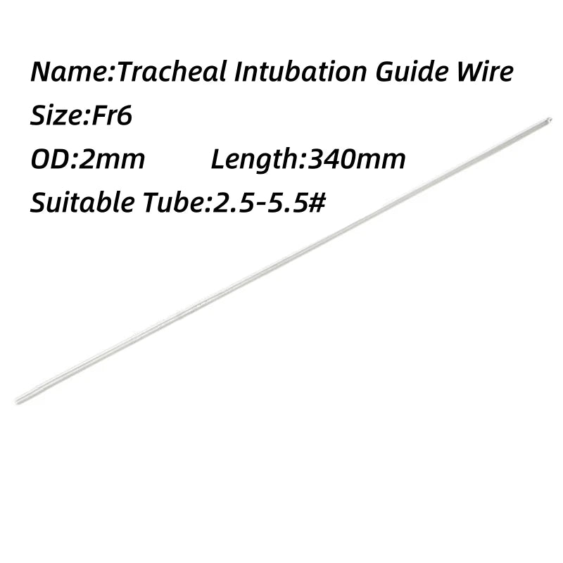 2Pcs Medical Sterile Endotracheal Intubation Guide Wire Flexible Hard Stylet Disposable Assistance Tracheal Intubation Iron Core