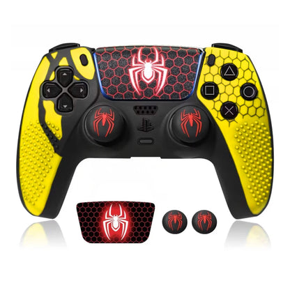 Spider Handle Cover Particle Style with Thumbstick Caps And Spider Stickers Gaming Controller Skin Accessory