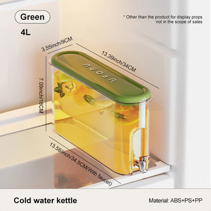 UFORU Leakproof Refrigerator Water Jug Large Capacity Food Grade Beverage Dispenser with Tap for Kitchen Fridge