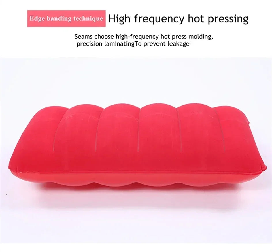 47x30cm Portable Inflatable Cushion Beach Office Household Outdoor Soft Pillows Double-sided Back Relaxing Tool Plane Head Rest