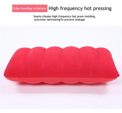 47x30cm Portable Inflatable Cushion Beach Office Household Outdoor Soft Pillows Double-sided Back Relaxing Tool Plane Head Rest