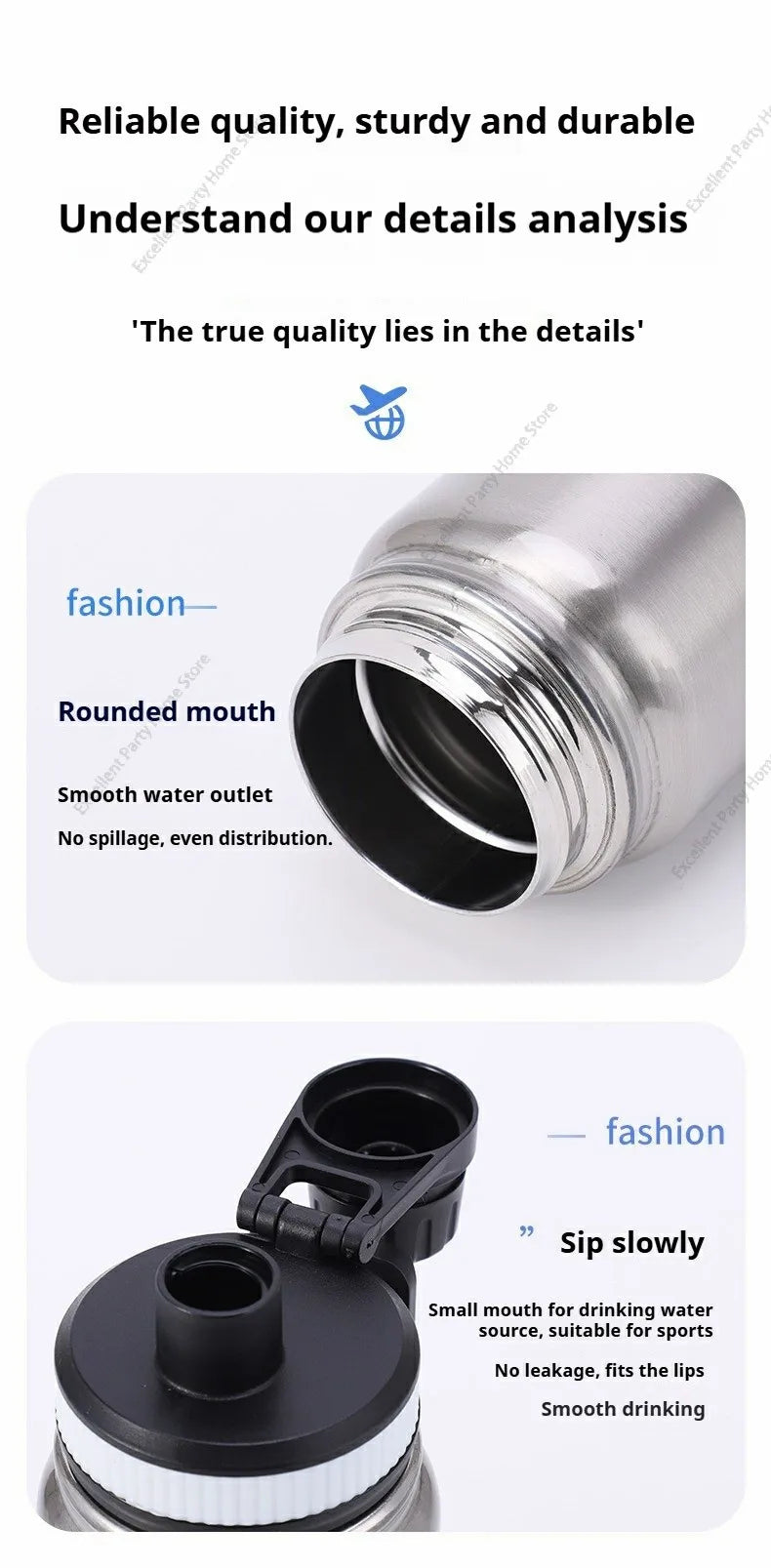 600/800/1000ML Sport Vacuum Flask Stainless Steel Thermal Water Bottle Car Insulated Cup Keeps Cold and Heat Travel Thermal Mug