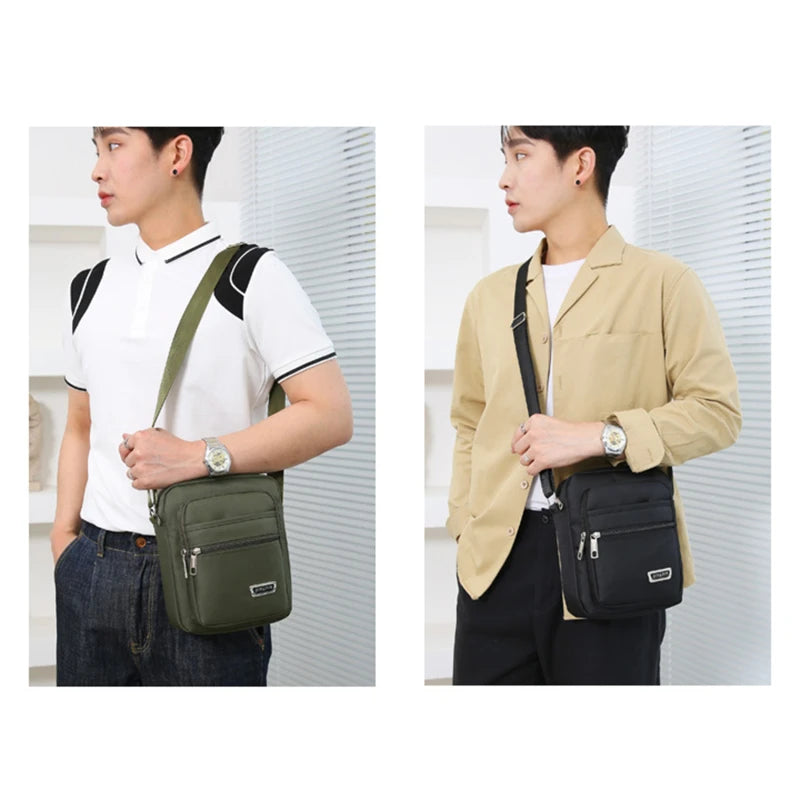 Waterproof Men Crossbody Bags Male Nylon Shoulder Bags Boy Messenger Bag Man Handbags For Travel Casual Large Satchel Grey Bags