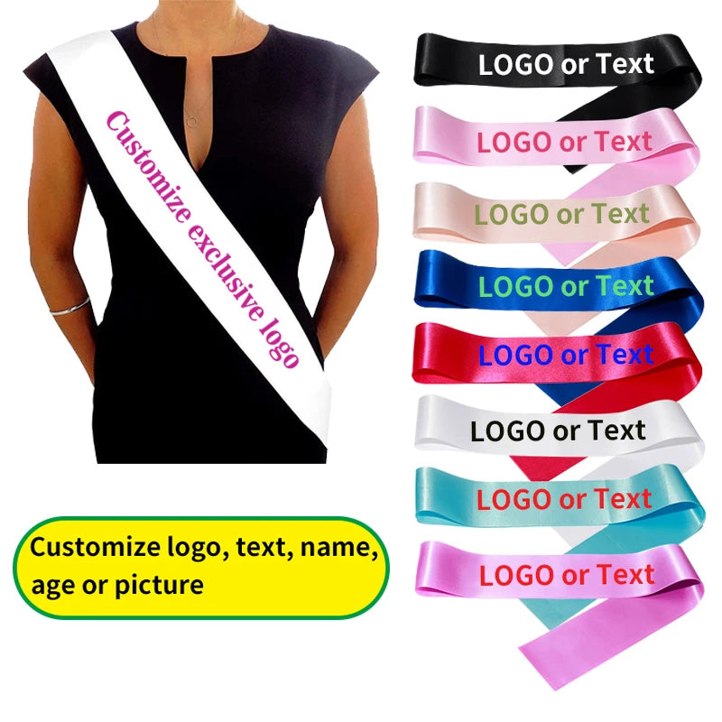 Diy Custom Personality Satin Sash Writen As You Want Wedding Bridal Shower Team Bride Tribe Satin Sash Bachelorette Party Decor