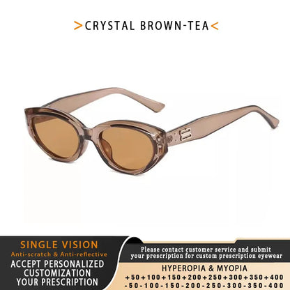 TANGOWO Prescription Women`s Sunglasses-5 Woman Resting Lenses Men Sunglasses Cat Eye Reading Glasses-2 Magnifier Lunette Myopia