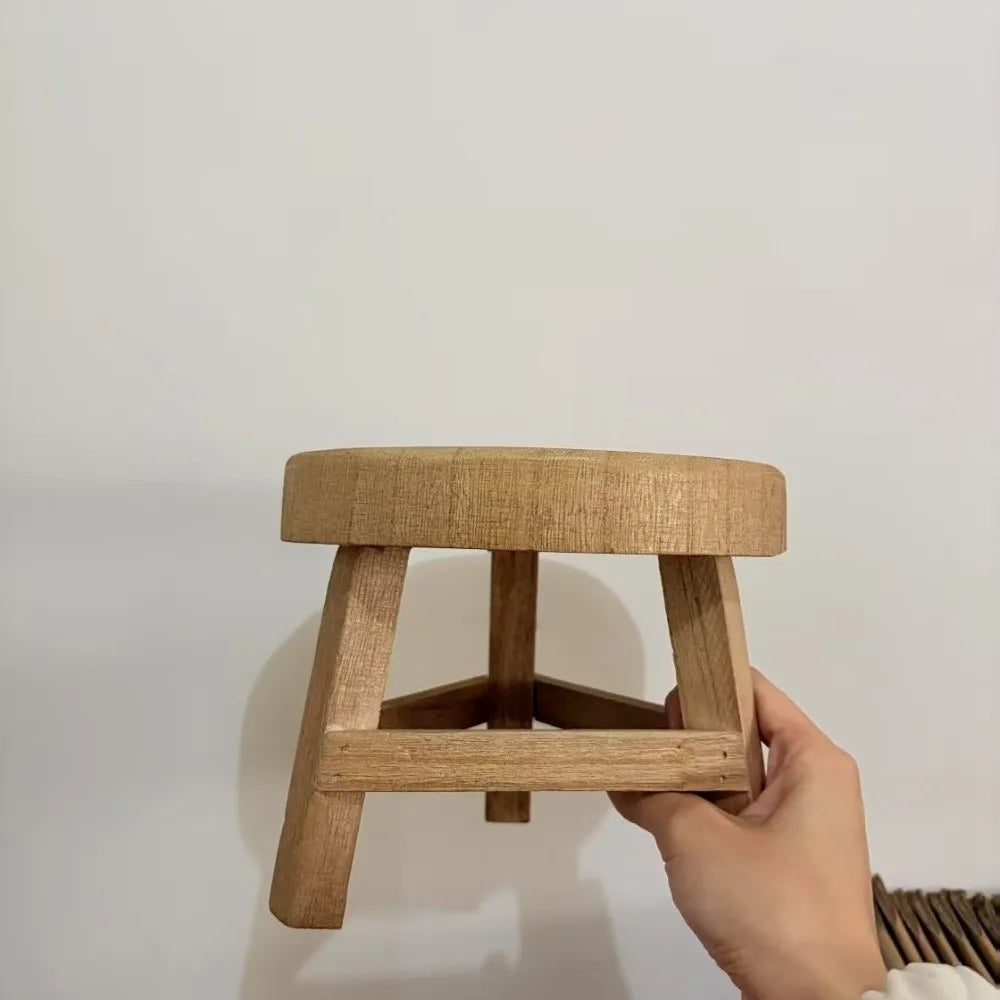 Modern Bonsai Rack Wooden Mini Stool Mini Size Display Succulent Plant Stand Round Flower Pot Base Holder Home Garden Decor