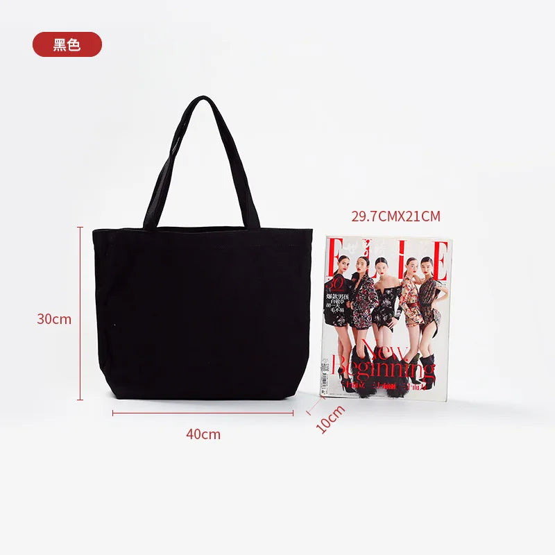 Wholesale 50pcs/Lot Reusable Canvas Tote Bags Custom Logo Shopping Bags Bulk Promotional Eco-Friendly Cotton Grocery Bags