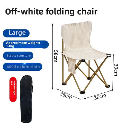 Outdoor Folding Tables and Chairs, Portable Carbon Steel Chairs for Wild Camping, Picnics and Outings