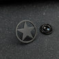 Classic Round Five-pointed Star Gold-plated Brooch, Men's Collar Lapel Pin Black, Suit Accessories, Gift for Husband