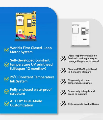 Smart Clothing Vending Machine Personalized Fashion AI Customizer DIY Garment Design Kiosk On Demand T Shirt Hoodie Production