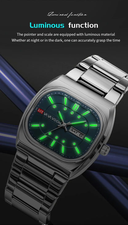 2026 New Men Watches 40mm Square Quartz Movement Analog Diving Series Clock Black Stainless Steel Top Brand Watch for Men montre