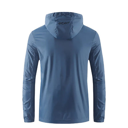 Outdoor Fashion Thin Sports Coat Men Mountain Climbing, Travel, Fishing, Camping, Waterproof Sun-protective Hooded Skin Clothing