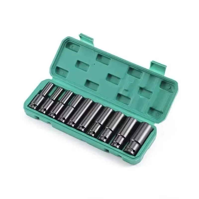 10pcs 1/2 Drive Metric Impact Socket Set Universal Deep Socket Wrench for Air Pneumatic Repair Tools