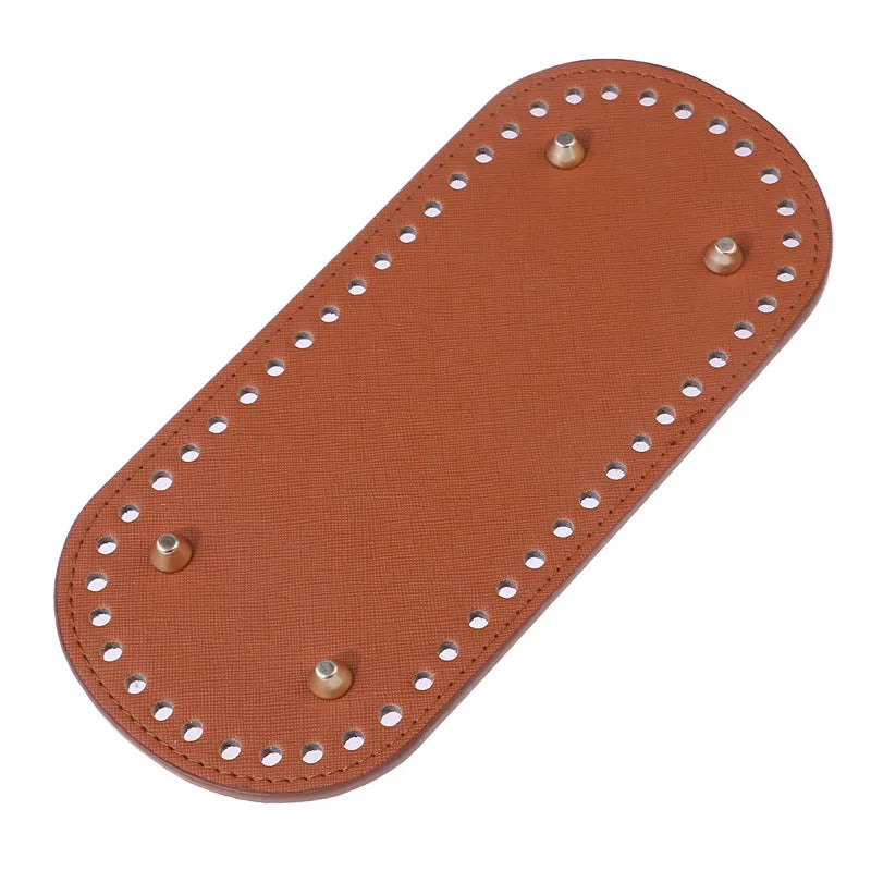 22*10Cm Oval Bottom For Knitted Bag PU Leather Bag Accessories Handmade Bottom DIY Crochet Bag Bottom Solid Color Bag Part NEW