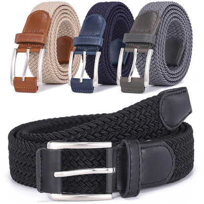 Casual Men's And Women's Woven Elastic Belt Outdoor Sports Stretch Jeans Designer Fashion Accessory for Men And Women