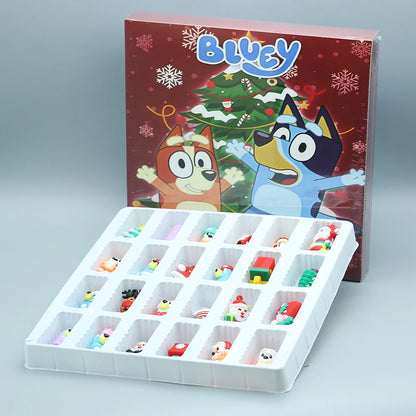 2026 New Bluey Blind Box Christmas Advent Calendar Christmas Blind Box 24-Day Countdown Surprise Box Children'S Toys Giftq