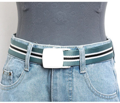 Colorful Canvas Tactical Belt Unisex Fashion Casual Luxury Trend Jeans Accessories Youth Nylon Girdle Cute Kids Hunting Belt