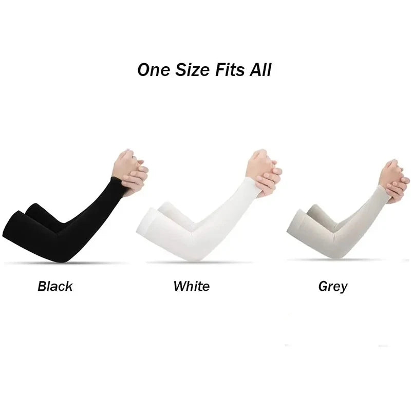 2025 New Unisex UV Resistant Arm Protection Ice Silk Sleeves for Outdoor Sports Sun Protection Breathable Ice Sleeves