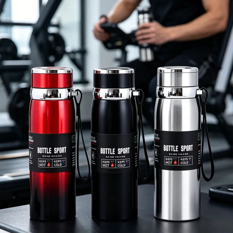 1L Stainless Steel Vacuum Insulated Thermal Flask Bottle for Hot Cold Water Coffee Tea Portable Double Wall BPA Free